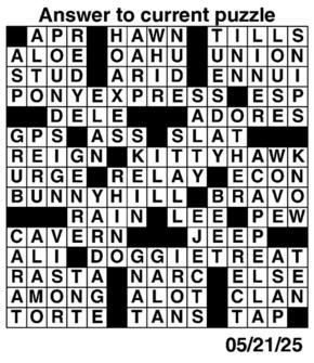 Answers to Previous Crossword
