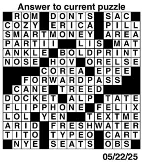 Answers to Previous Crossword