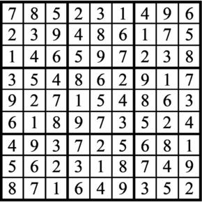 Answers to Previous Sudoku Puzzle
