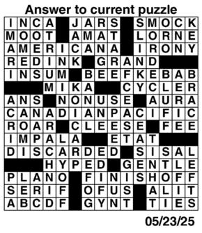 Answers to Previous Crossword