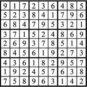 Answers to Previous Sudoku Puzzle