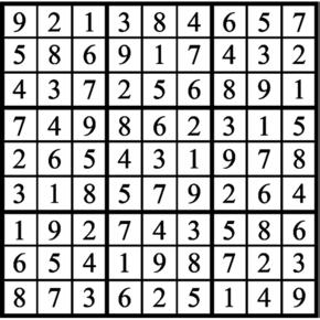 Answers to Previous Sudoku Puzzle