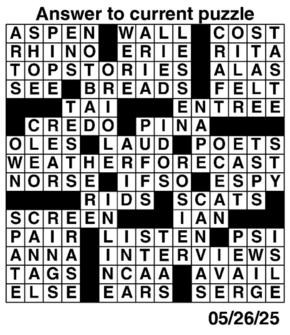 Answers to Previous Crossword