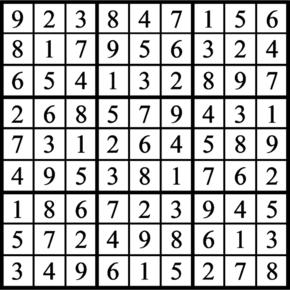 Answers to Previous Sudoku Puzzle