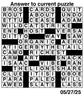 Answers to Previous Crossword