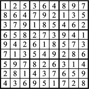 Answers to Previous Sudoku Puzzle