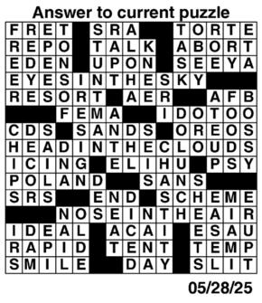 Answers to Previous Crossword