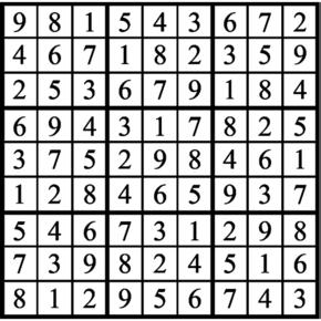 Answers to Previous Sudoku Puzzle