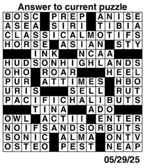 Answers to Previous Crossword