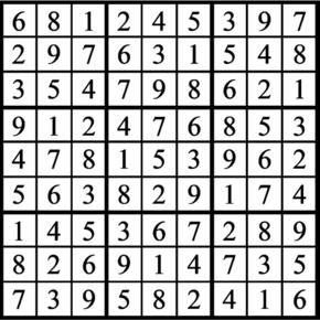 Answers to Previous Sudoku Puzzle