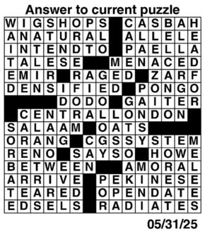 Answers to Previous Crossword
