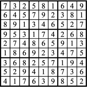 Answers to Previous Sudoku Puzzle