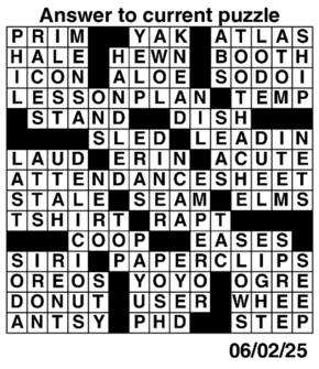 Answers to Previous Crossword