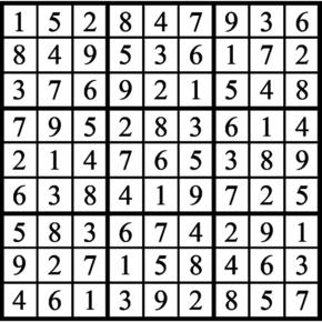 Answers to Previous Sudoku Puzzle
