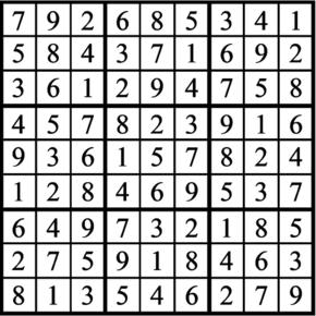 Answers to Previous Sudoku Puzzle