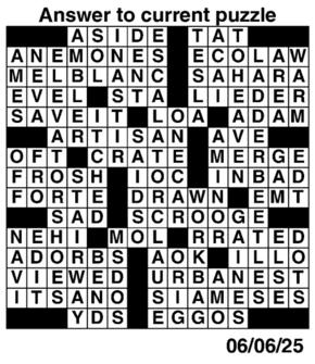 Answers to Previous Crossword