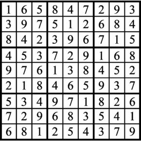 Answers to Previous Sudoku Puzzle