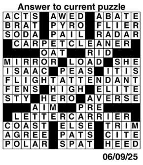 Answers to Previous Crossword