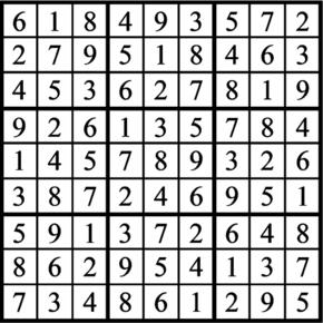 Answers to Previous Sudoku Puzzle