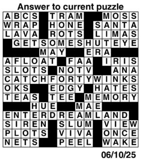 Answers to Previous Crossword