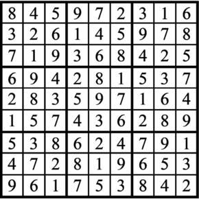 Answers to Previous Sudoku Puzzle