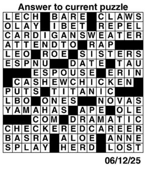 Answers to Previous Crossword
