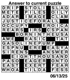 Answers to Previous Crossword