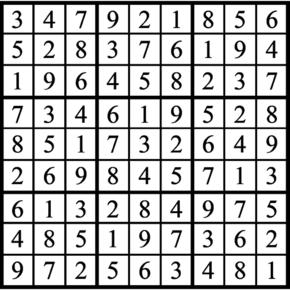 Answers to Previous Sudoku Puzzle