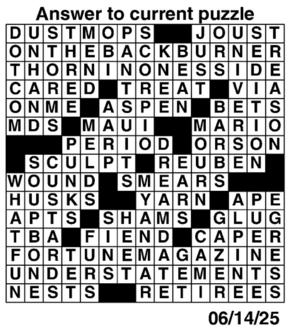 Answers to Previous Crossword