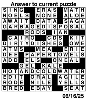 Answers to Previous Crossword