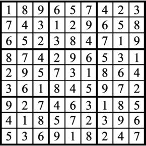 Answers to Previous Sudoku Puzzle
