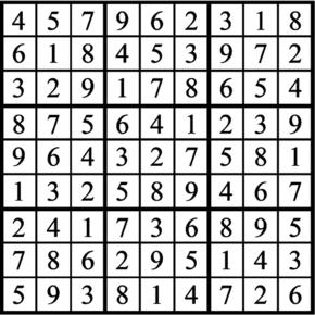 Answers to Previous Sudoku Puzzle