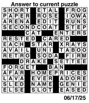 Answers to Previous Crossword