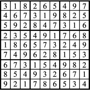 Answers to Previous Sudoku Puzzle