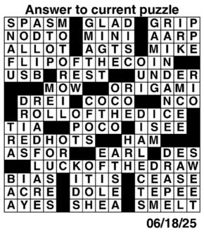 Answers to Previous Crossword