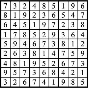 Answers to Previous Sudoku Puzzle