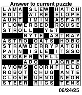 Answers to Previous Crossword