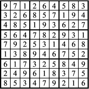 Answers to Previous Sudoku Puzzle