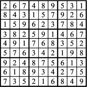 Answers to Previous Sudoku Puzzle