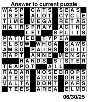 Answers to Previous Crossword