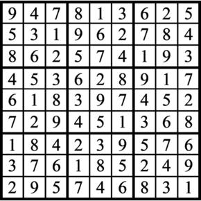 Answers to Previous Sudoku Puzzle