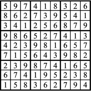 Answers to Previous Sudoku Puzzle