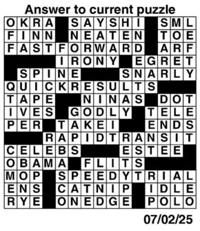 Answers to Previous Crossword