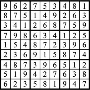 Answers to Previous Sudoku Puzzle