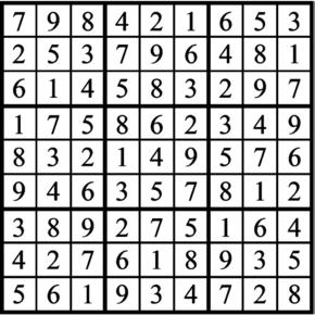 Answers to Previous Sudoku Puzzle