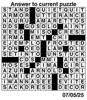 Answers to Previous Crossword