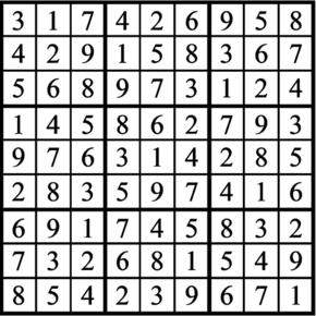 Answers to Previous Sudoku Puzzle