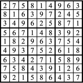 Answers to Previous Sudoku Puzzle