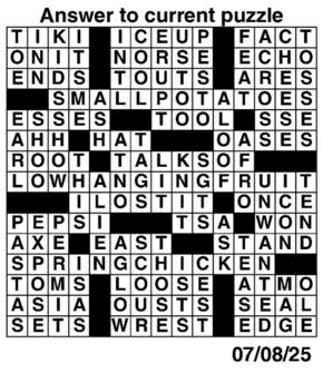 Answers to Previous Crossword