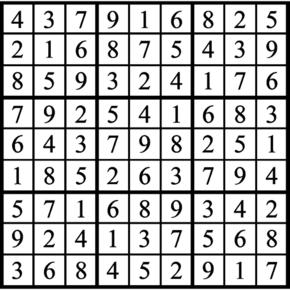 Answers to Previous Sudoku Puzzle